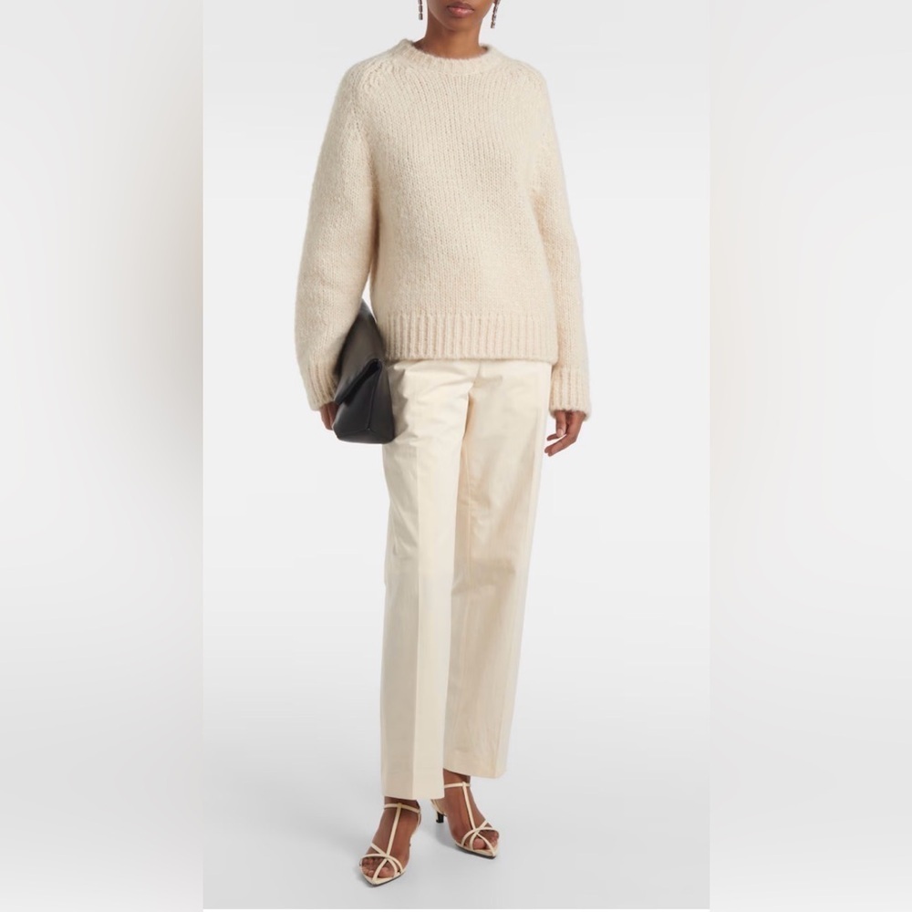 Jil Sander Cropped Cotton Straight Leg Pants - Butter - Size 38